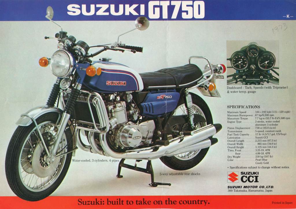 * Suzuki GT 750 J K L M A 3 Zylinder 1971-1976 Reparaturanleitung  * 
